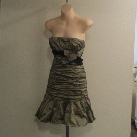 BCBG Gold Halter Mini Dress XS - Picture 1 of 8